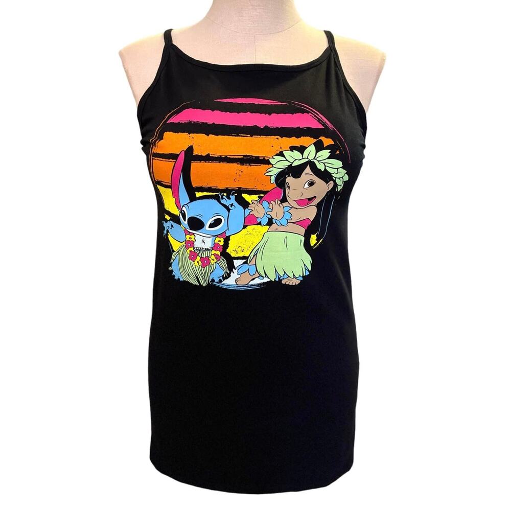 Torrid Plus Size 4 Lilo & Stitch Hawaii Sunset Disney Foxy Fitted Tank Top Shirt